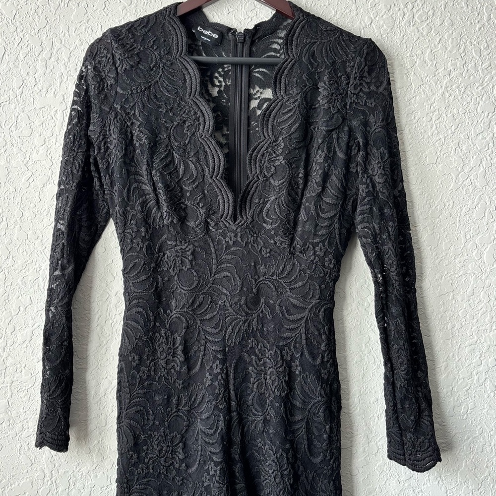 Bebe Elegant Black Lace romper